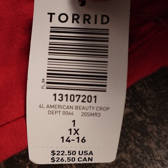 Torrid Premium Leggings 1X 14–16 Red American Beauty Crop NWT - Picture 5 of 12